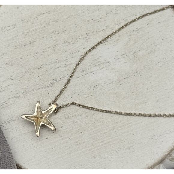 TIFFANY & CO. Sterling Silver Elsa Peretti Starfish Necklace 2.72 G / 18 In - Picture 3 of 10